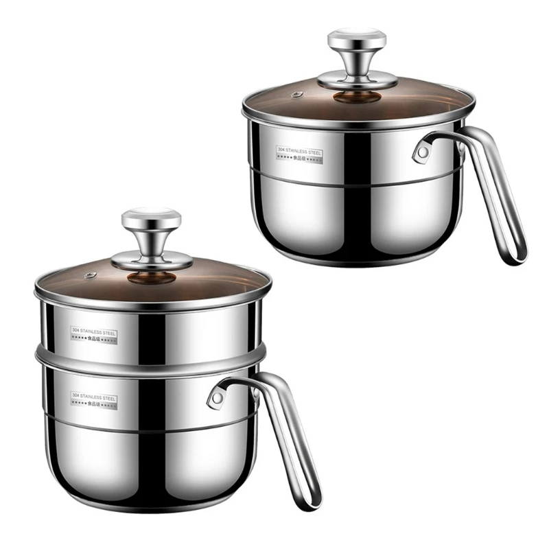 

Thickened Stainless Steel Pot Two-layer Household Soup Pot Cooking Rice Drop shipping