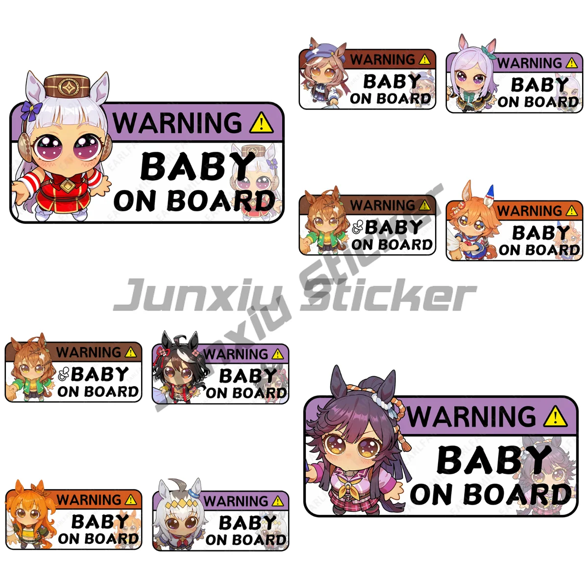 

WARNING Baby on Board Big Eyed Cute Loli Car Motorcycle Stickers Kawaii Vinyl Trunk Anime Waterproof Car Styling Decor Decals