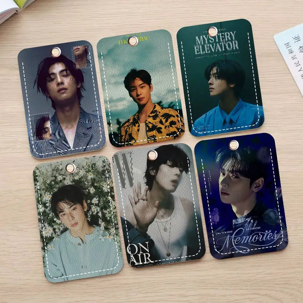 

Cha Eun Woo из мягкой кожи из искусственной кожи, прямоугольный держатель для ключей, защитный чехол для индукционного лифта, молодежный аккор Faion