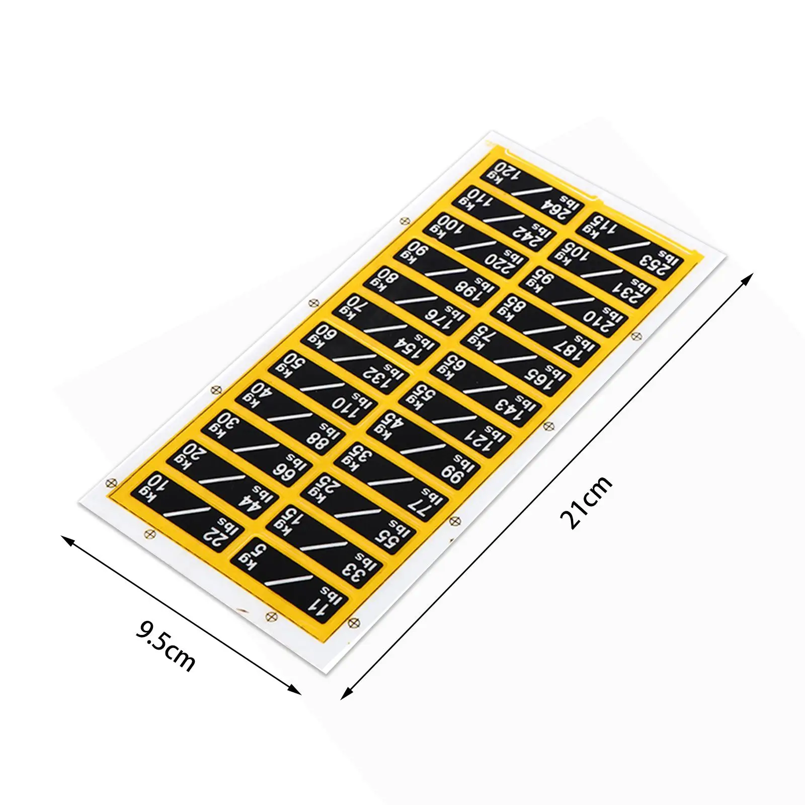 ملصق الوزن رقم الملصق 11 رطل إلى 264 رطل 5 كجم إلى 120 كجم