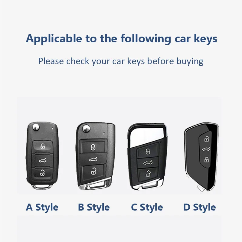 Leather Zinc Alloy Car Key Case Cover Keychains for VW Volkswagen Golf Polo Tiguan Passat Jetta Lavida Skoda Octavia Magotan