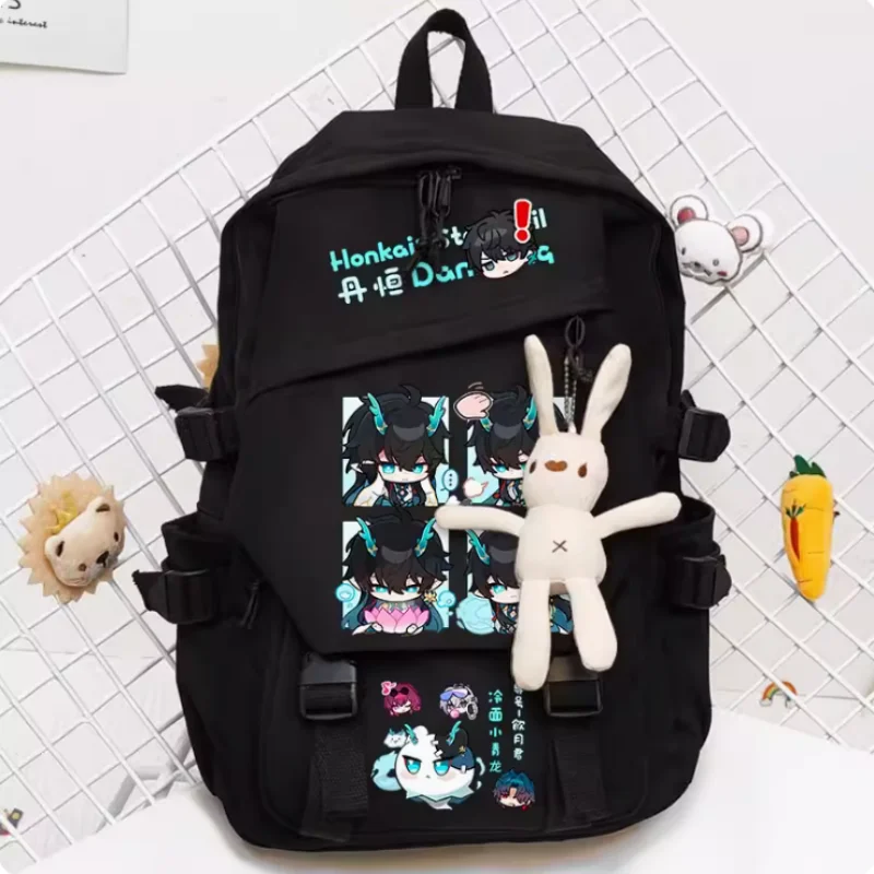 Mochila escolar para adolescente, anime honkai: trilho estelar, Dan Heng, bolsa de viagem para meninos, grande capacidade