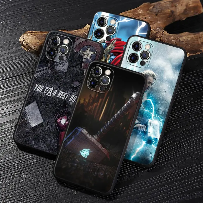 

Thor Hammer Marvel Hero Funda For iphone 14 Case For iPhone 11 12 13 Mini 14 Pro Max XS X XR 7 8 Plus 6S SE 2020 Case Soft Cover