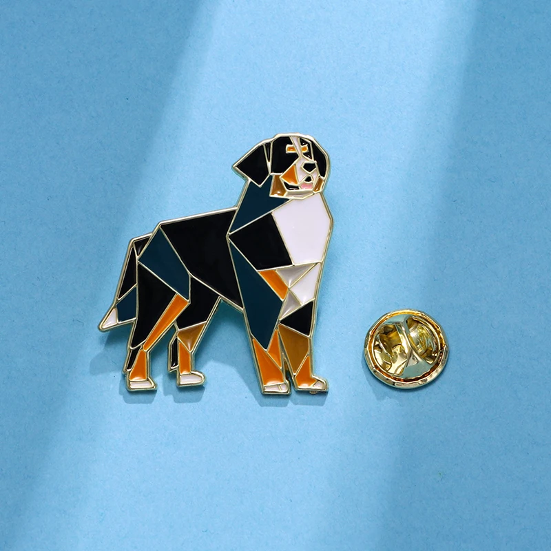 Colorful Jigsaw Dog Enamel Pins Hound Golden Brooches For Pet Lovers Gift Jewelry Wholesale