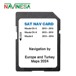 SD Navi-Karte Europa UK Türkei Karte für Mazda 6 2013–2014 Auto-Navigation Sat Nav mit Antibeschlag-Rückfahrkamera 8 GB