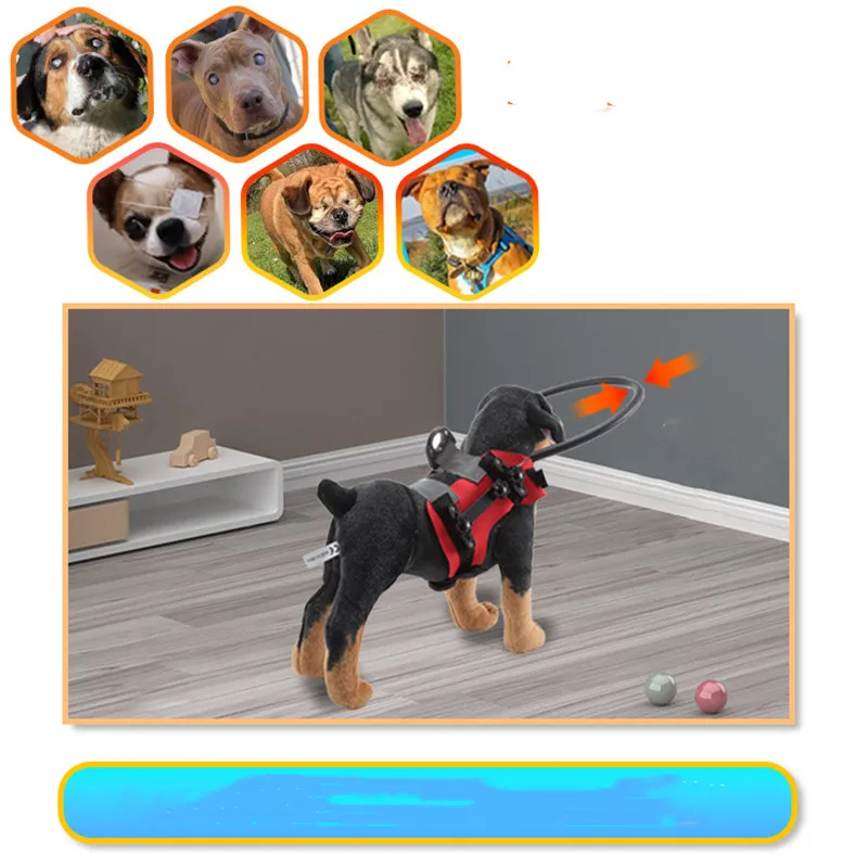 Blind Dog Guiding Harness Dog Guide Training Behavior Aids Blind Dog Anti-collision Collar Pet Protective Vest Ring  Pet Suppli