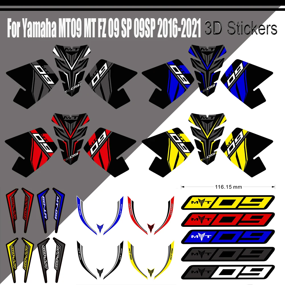 

Motorcycle Stickers Tank Pad Protector Fairing Knee Decal Fender For Yamaha MT09 MT FZ 09 SP 09SP 2016-2021