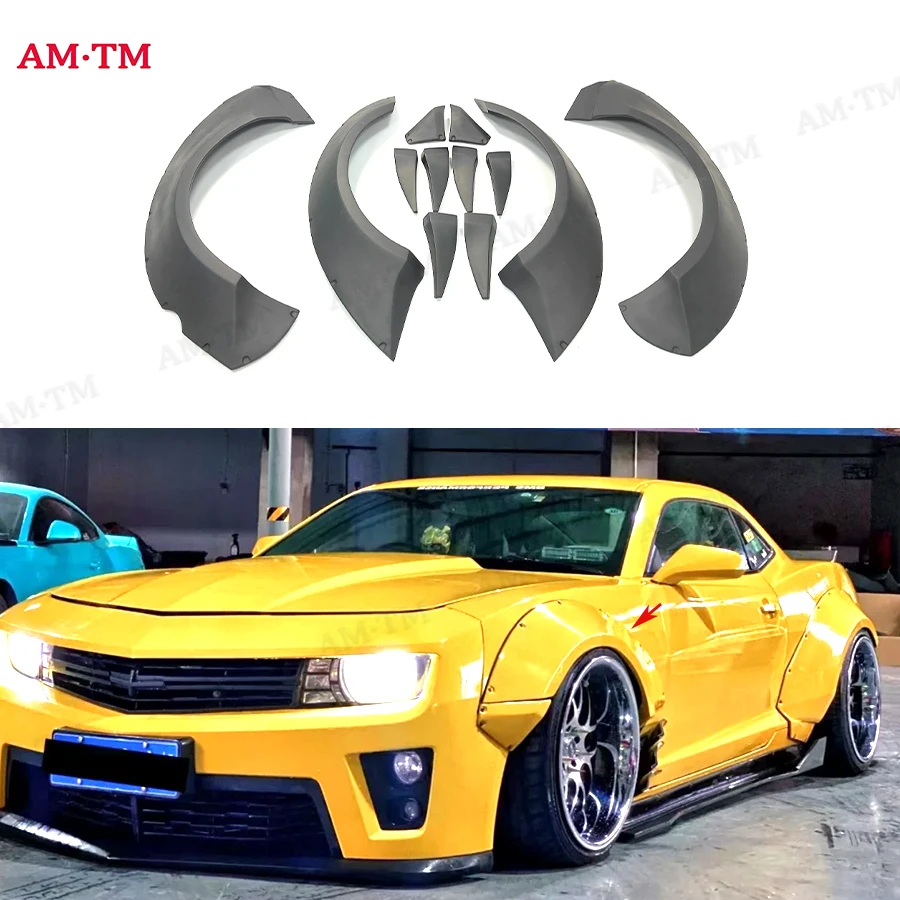 For Chevrolet Camaro Wide BodyKit Fender Flar Retrofit Wheel Fender Camaro Carbon Fiber Tail wing Spoiler 2009-2015 FRP