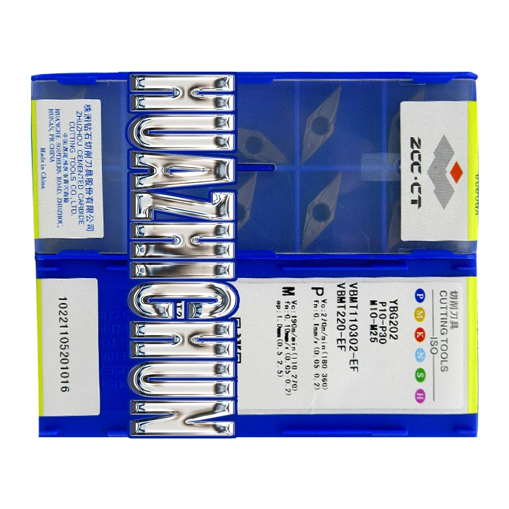 Inserção de carboneto HUAZHICHUN YBG202 YBG205 VBMT 110302 -EF VBMT 110304 -EM YBM153 Lâmina de corte de torno CNC Ferramenta de torneamento de qualidade