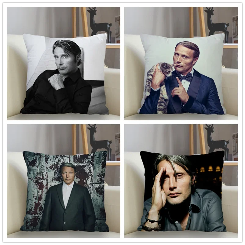 Musife Mads Mikkelsen Pillowcase Custom Square Pillow Cover Case Zipper Pillowcase 35*35,40*40,45*45cm Drop Shipping