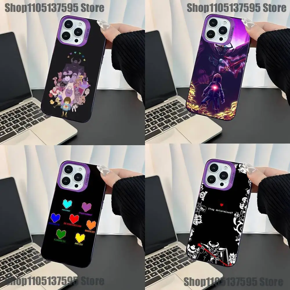 

Game U-Undertale-es Phone Case For iPhone 17,16,15,14,13,12,11,Mini,Pro,E,SE4,XS,MAX Purple Candy Matte Cover