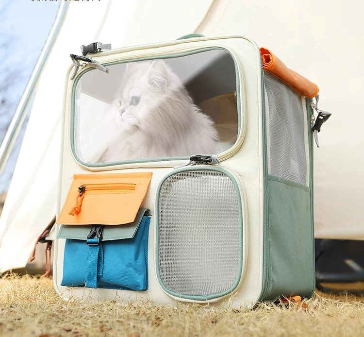 Pet cat out trolley bag high value new portable dog luggage case trolley large capacity shoulder cat bag.