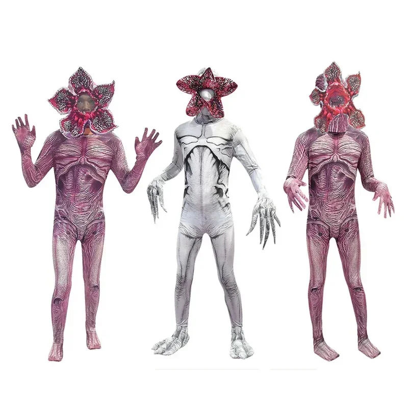 Demogorgon Cosplay Jumpsuit Bodysuit Mask Outfits For Kids Halloween Carneval Cosplay Suit