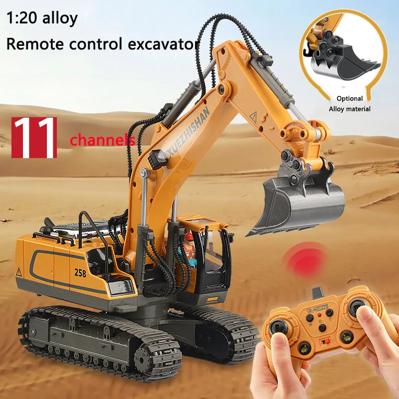 

1: 20 Large Alloy Remote Control Excavator 11 Channel Crawler Excavator Children Boy Competition Engineering Vehicle Model Toy