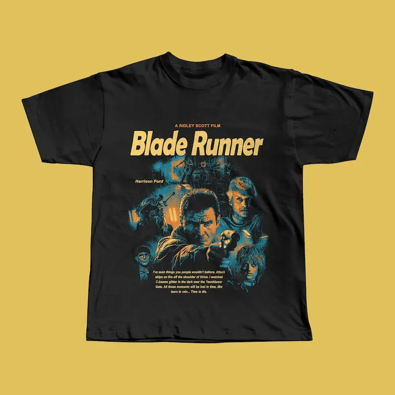 Blade Runner Shirt, Ridley Scott 1982 Sci-Fi Tee, Harrison Ford, Cyberpunk Classic Film Gift