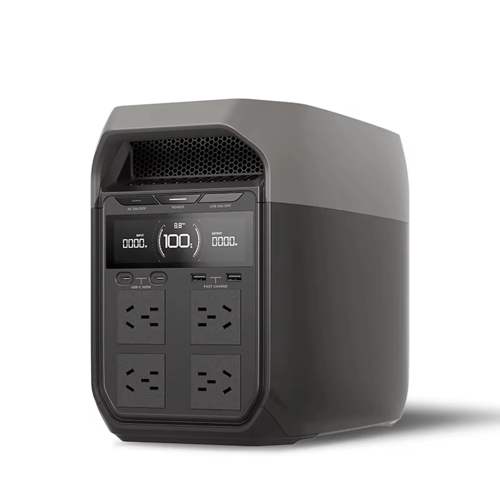 1800W Portable Power Station, Pure Sine Wave MPPT Rechargeable, For Camping Car Backup