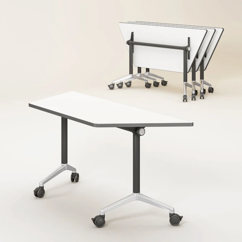 Fold Up Combination Discussion Learning Training Chair Table Polygoin Adjustable Trapezoid Student Desk