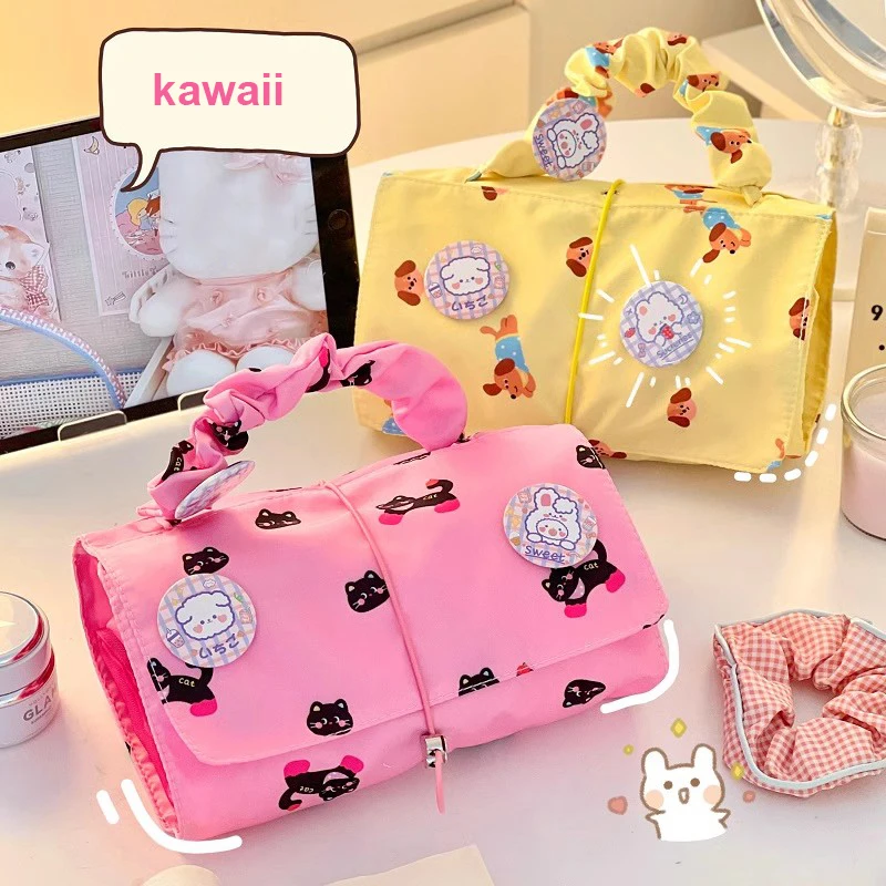 

Kawaii Cat Makeup Bag Pouches Cute Large Puppy Cosmetic Bag For Women Korean Travel Organizer Portable Storage Bags Girl Gift