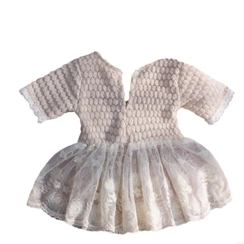 

M89C Photography Props for Newborns Photography Costume Lace Dress Hairband Outfit