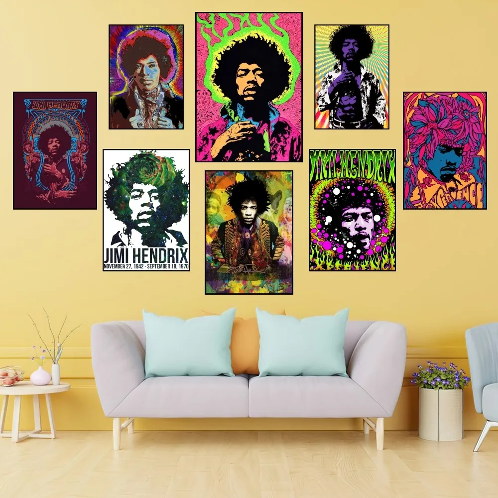 Singer J-Jimi H-Hendrix Poster Prints Wall Painting Bedroom Living Room Decoration Office Home