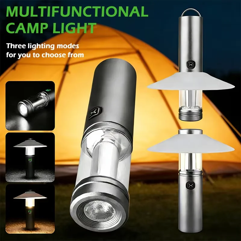

Светодиодные фонари для кемпинга, портативные перезаряжаемые уличные водонепроницаемые лампы для палатки для кемпинга, многофункциональные аварийные подвесные светильники