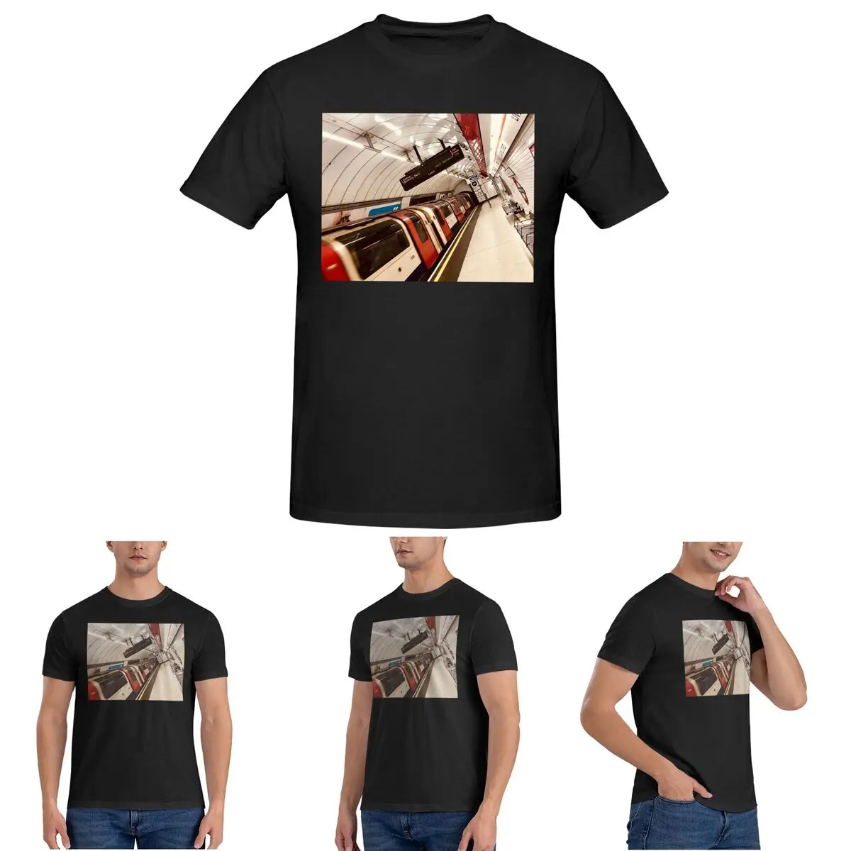 

Футболка London Under Ground Station для мужчин, хлопковые футболки больших размеров, мужские футболки с коротким круглым вырезом, летняя одежда, топы S-6XL