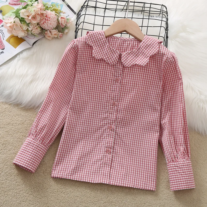 

Teenages Shirts for Girls Blouses School Uniform Spring Long Sleeve Cotton Wear Kids Clothes Toddler Children Tops 8 10 12 Years