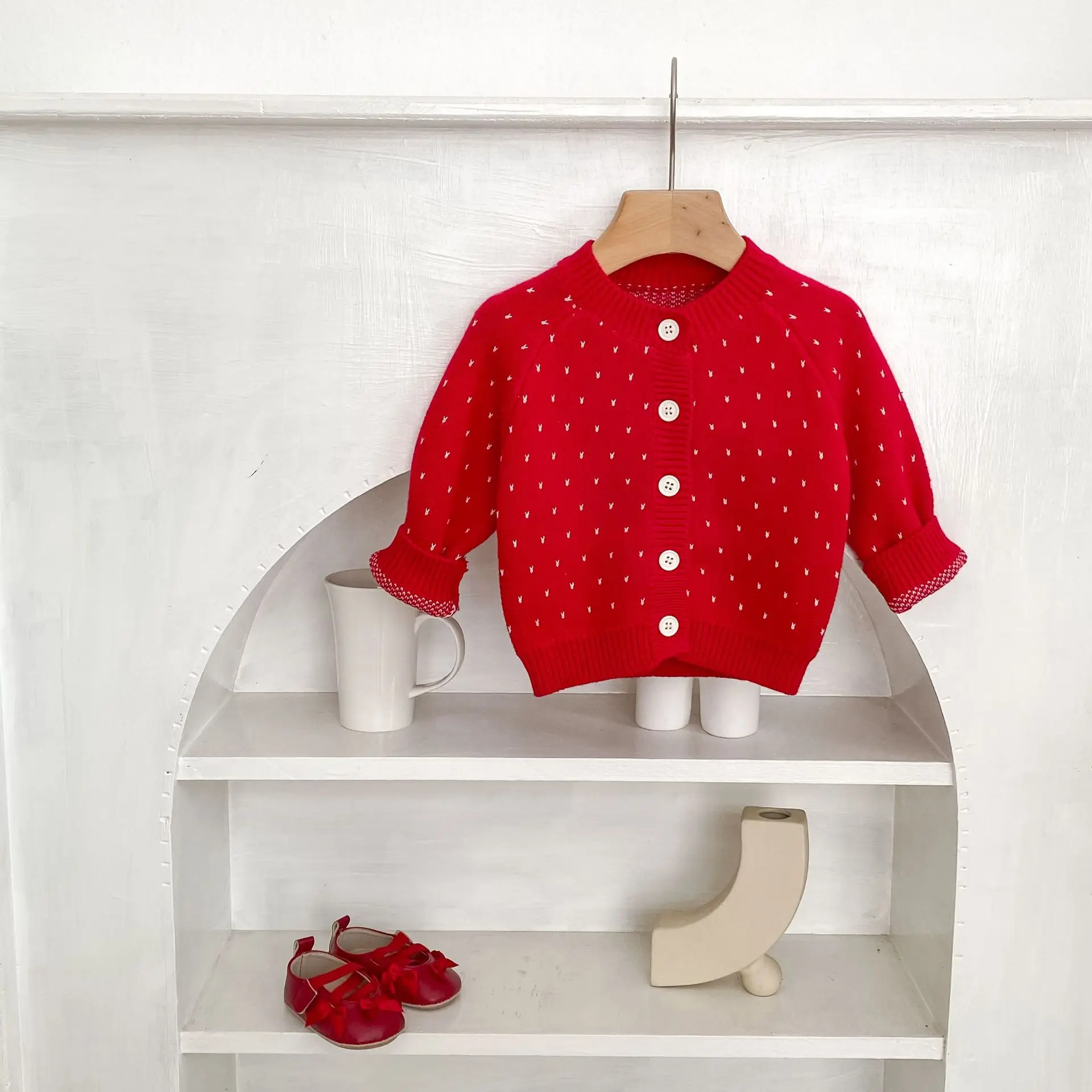 Pull pour bébé fille, Cardigan tricoté, manteau, vêtements du nouvel an, nouvelle collection automne et hiver 2025