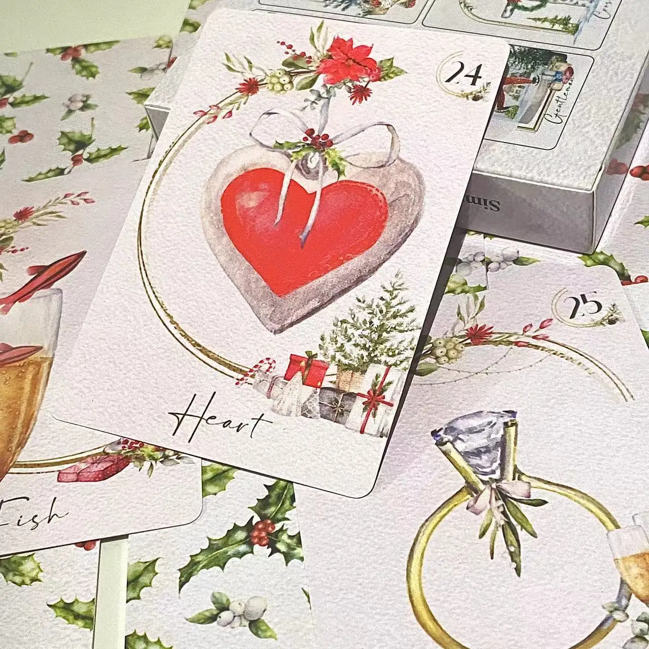 Lenormand-Tarjetas de Navidad de 10x7,5 cm, piezas, 36 tarjetas