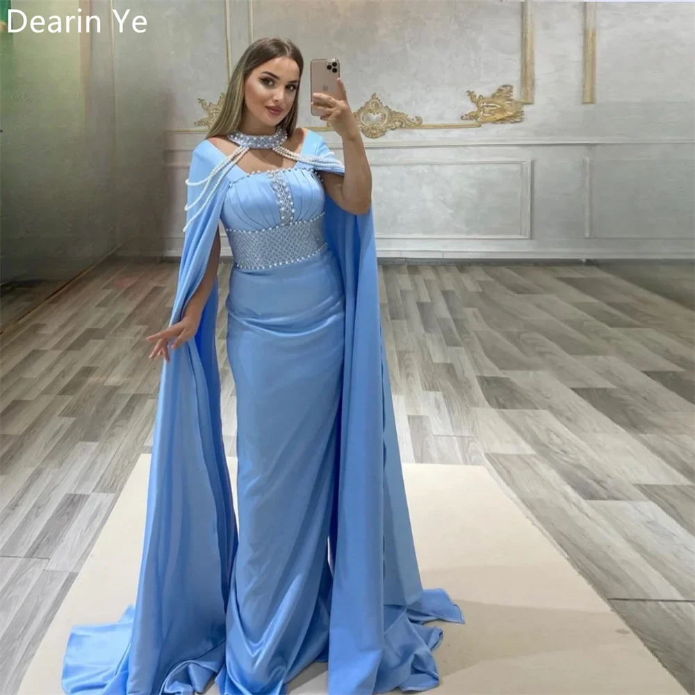 

Customized Formal Gown Evening Dearin Halter Column Floor Length Skirts Vertically Bespoke Occasion Dresses Prom Dress Saudi Ara