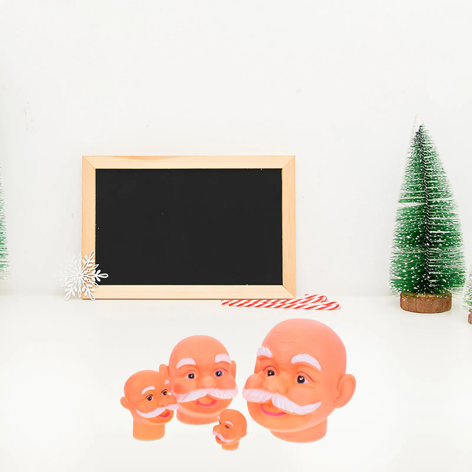 

Набор для творчества: 4 шт. 3D-головы Деда Мороза, реалистичные виниловые фигурки, рождественский декор ручной работы, праздничные украшения для дома и школы