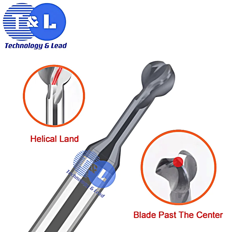 T&L HRC55 R1-R6 Arched Ball Head Tungsten Steel Coated Lollipop Milling Cutter Carbide CNC Arch Cutter Ball End Milling Cutter