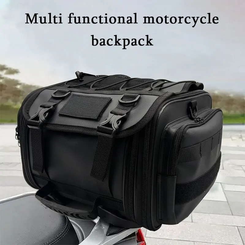 Motorcycle Bag Waterproof PVC Motorcycle Seat Bag Big Capacity Rear Tail Saddle Bag Outdoor Travel Luggage 2025