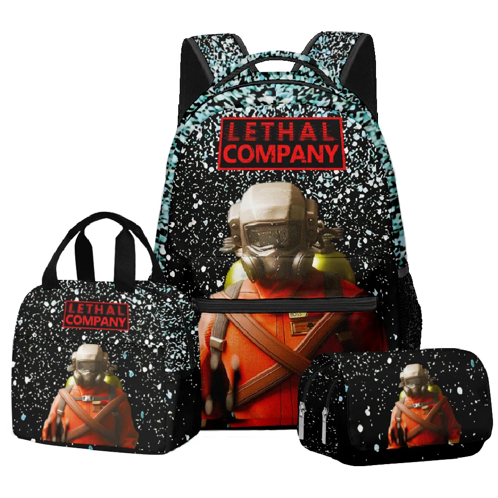 

Модные популярные модные Lethal Company 3D принт 3 шт./компл. школьные сумки для студентов, дорожный рюкзак для ноутбука, сумка для обеда, пенал