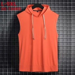 2024 Brand New Men's Tank Tops Vest Sleeveless Tees For Male Hooded Man Vests Tops Hip Hop Plus Size 9xl Men Tank Top T Shirt