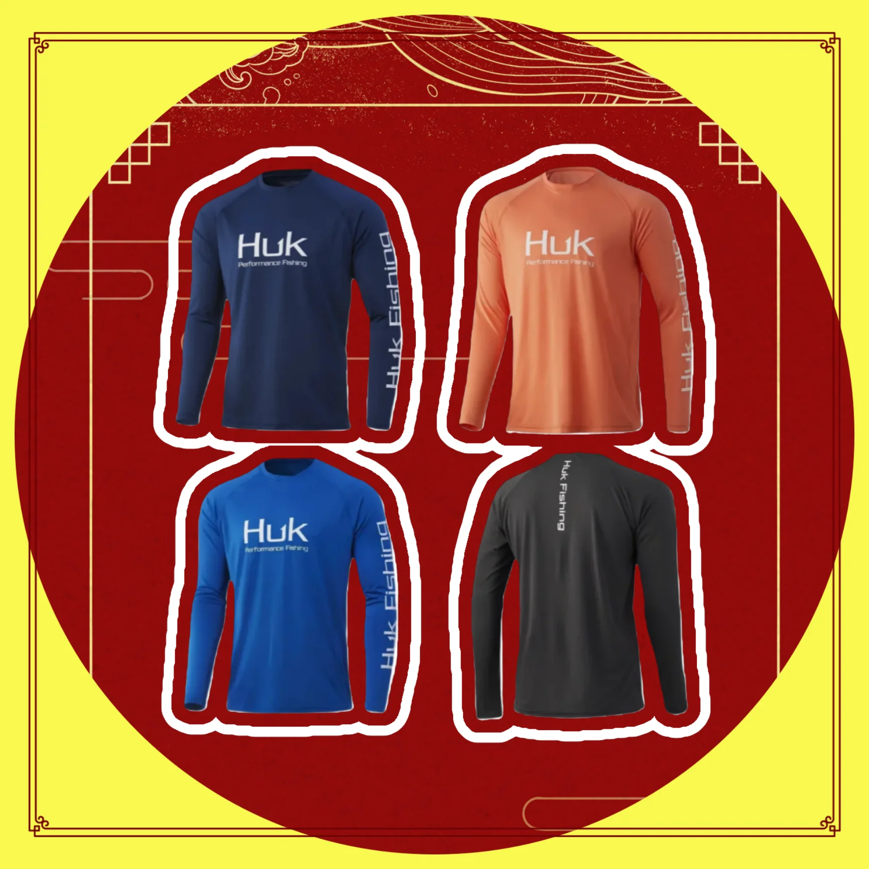 

Мужская рыболовная рубашка HUK с длинным рукавом, дышащая, летняя, с защитой от солнца 50+ UPF, высококачественная рубашка для рыбалки