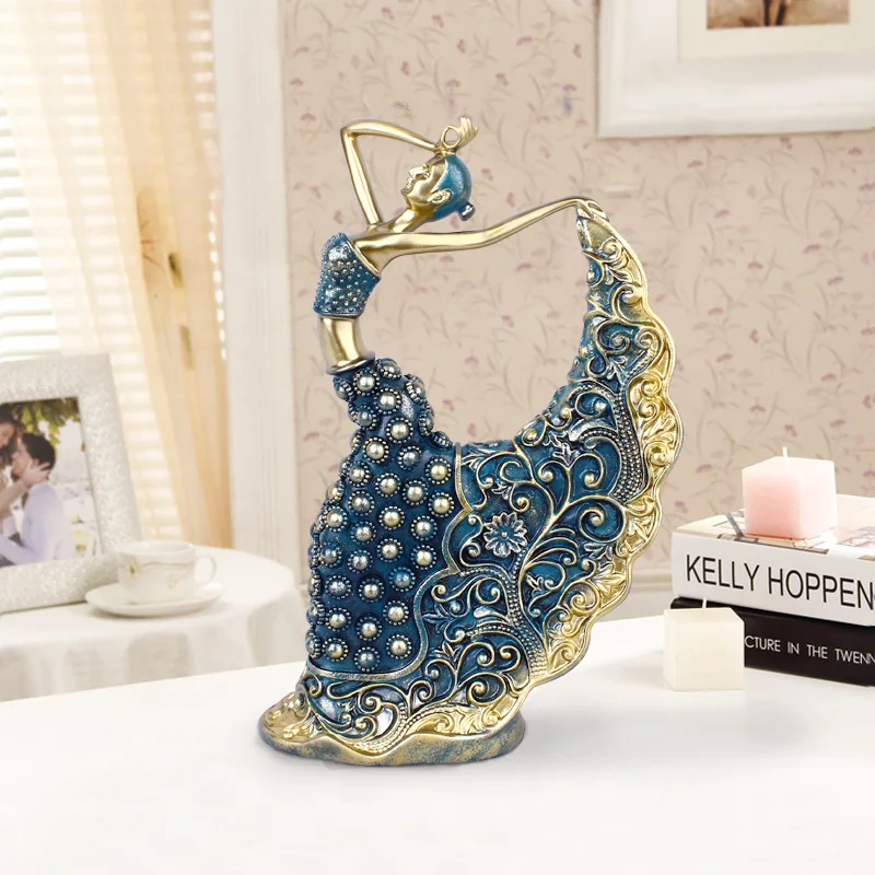 Resin home decoration Peacock Dancer high grade handicraft ornament resin cabochon Couple gifts business gift