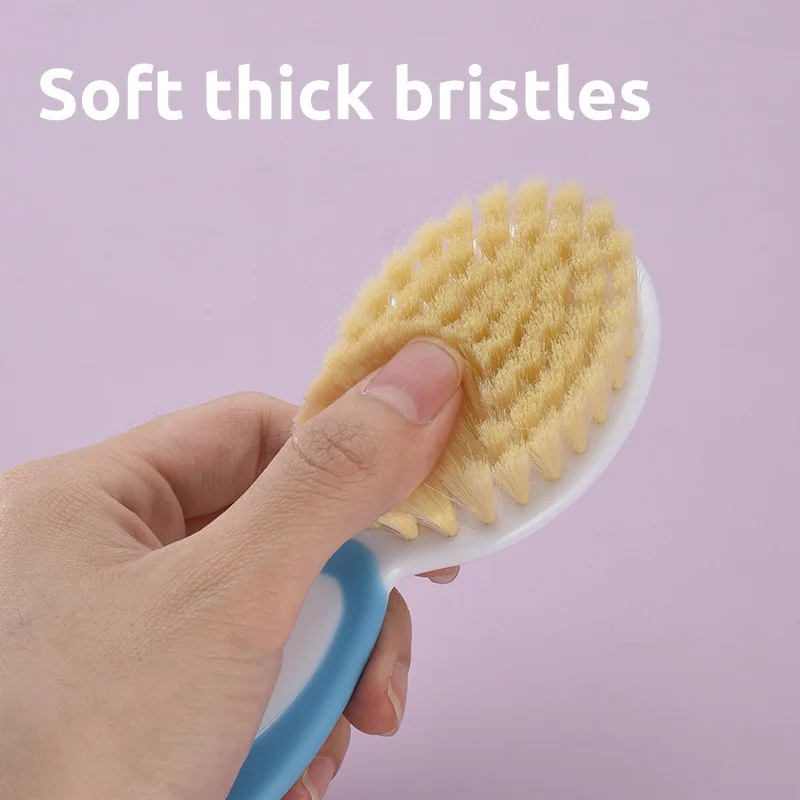مجموعة مشط الطفل والعناية بالفرشاة، مشط شعر ناعم من البولي بروبيلين للرضع، فرشاة تنظيف القصدير الجنينية، أداة غسيل الطفل