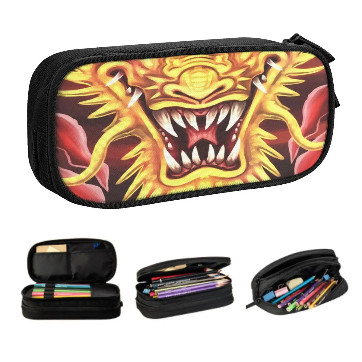 Custom Dragon Of Kansai Cute Pencil Case Girl Boy Large Capacity Mythical Monster Pencil Pouch Student School