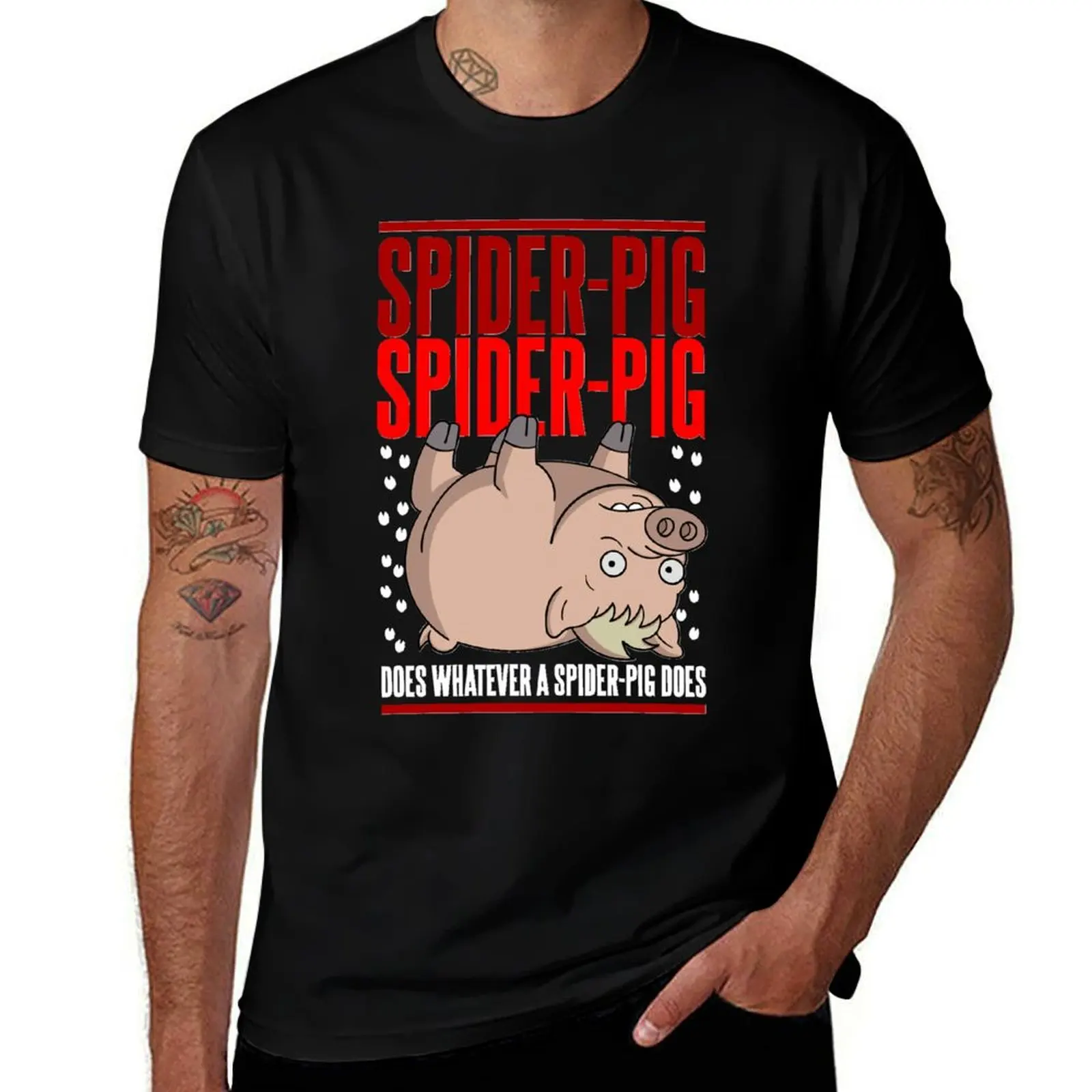 

Does Whatever a Spider-Pig Does T-Shirt korean fashion heavyweights custom shirt street wear mens white t shirts