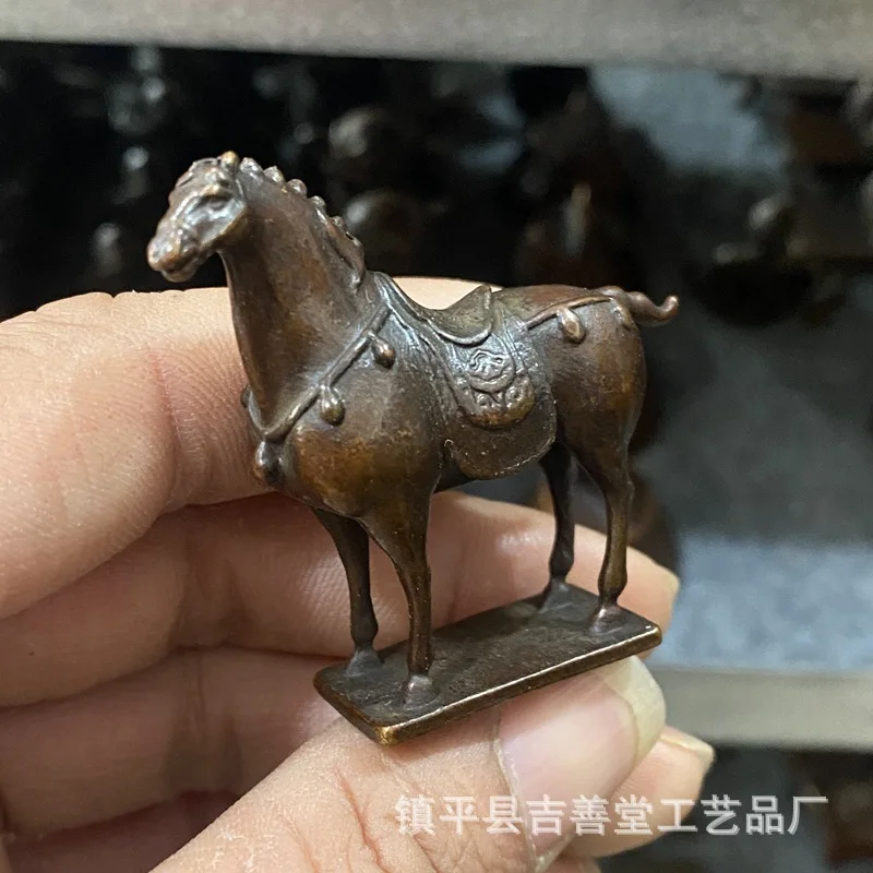 Ancient Chinese Style Horse Metal Tangma Chinese Zodiac Horse Home Living Room Desktop Craft Tea Table Tea Ornaments Ornaments