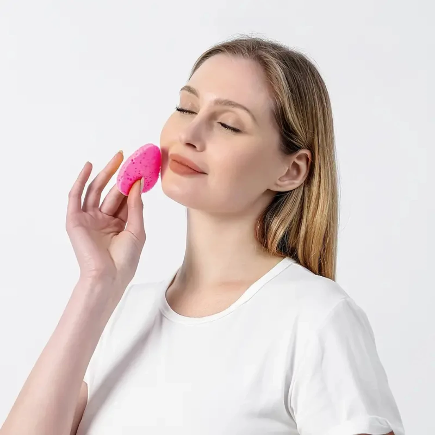 Weiche, runde, komprimierte, natürliche Gesichtsschwämme – 50 Stück Peeling-Reinigungsschwamm für sanfte Gesichtsreinigung, wiederverwendbare Kosmetik