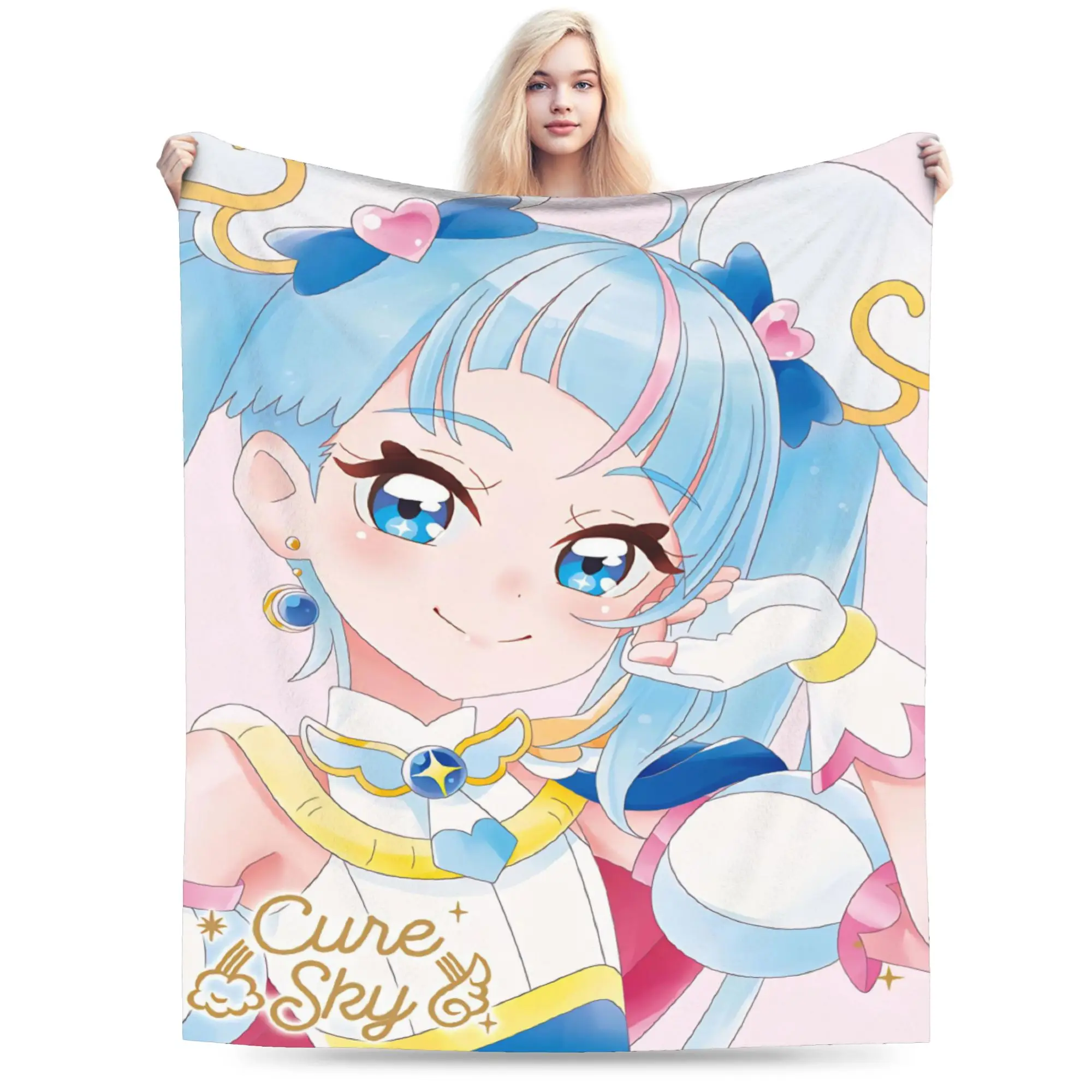 Soaring Sky Pretty Cure Blankets Flannel  Relax Soft Throw Blanket for Sofa Rug Piece