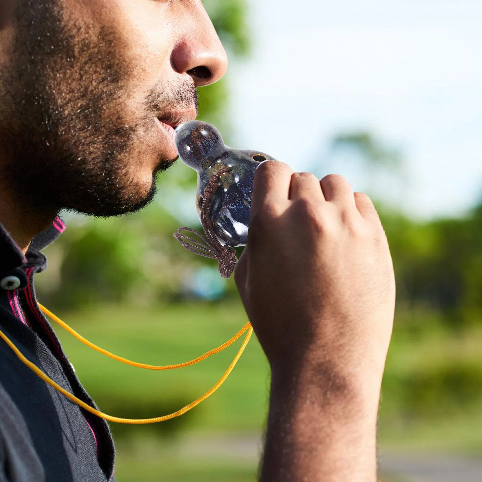 

2Pcs 6-Hole Ceramic Ocarina Musical Instrument Portable Small Ocarina for Beginners Children Adults Unique Color Combination
