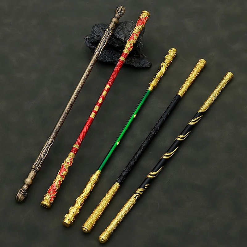 Espadas Anime de estilo antigo para crianças, WuKong preto, Sun Wukong, jogo dourado para cacetete, metal, presentes de aniversário, brinquedos, estilo novo, 22cm