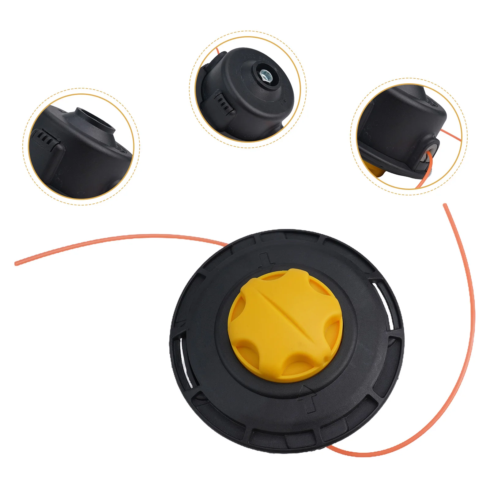 Grass Trimmer Trimmer Head 120950010 2.4mm Round Line 308923013 ABS Accessories Black M10*1.25 LHF Thread Pitch