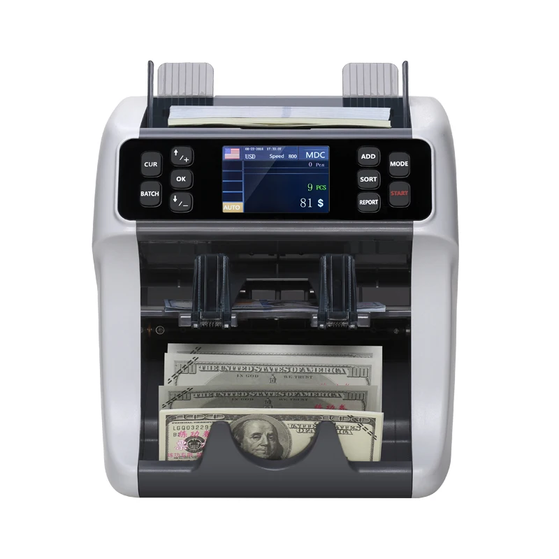 Money Value Counter CIS Banknote Counter Two Pocket Two CIS Multi-currency Cash Note Banknote Value Counter Mixed