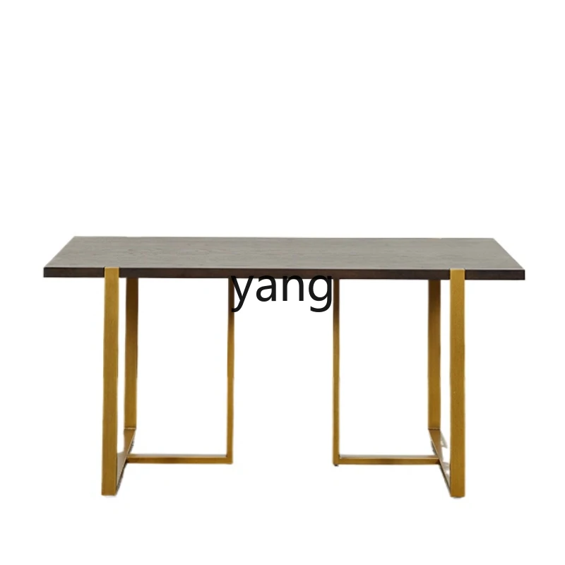 LTT light luxury urban log dining table modern simple small apartment restaurant rectangular dining table