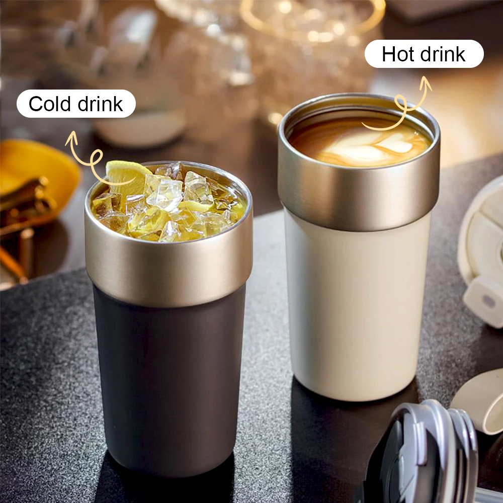 500ML High Quality Travel Coffee Mug With Straw 316 Stainless Steel Thermos Cup Vacuum Flask Mocha Coffee Cups For Car Travel