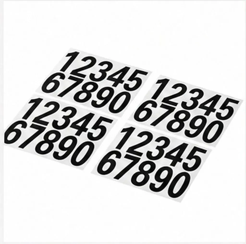 4Sets Reflective Numbers Sticker 0-9 Digits Door Number Sticker Mailbox Window Sign Personalized Easy Apply Pet